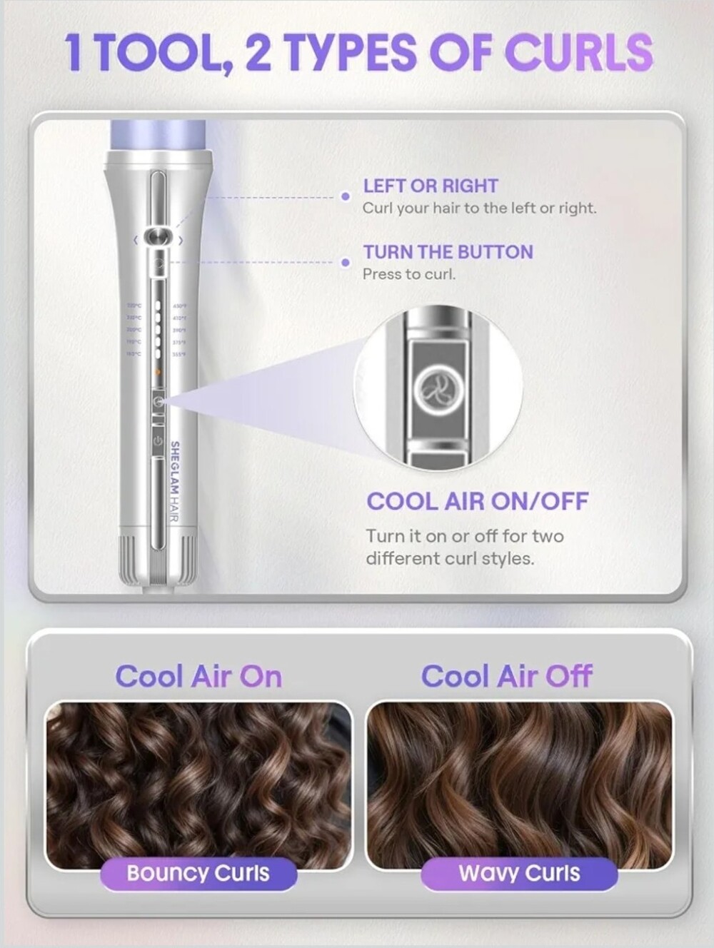 SHEGLAM Hair One Touch Airflow Styler Pro - Lavender/White - Picture 5 of 5